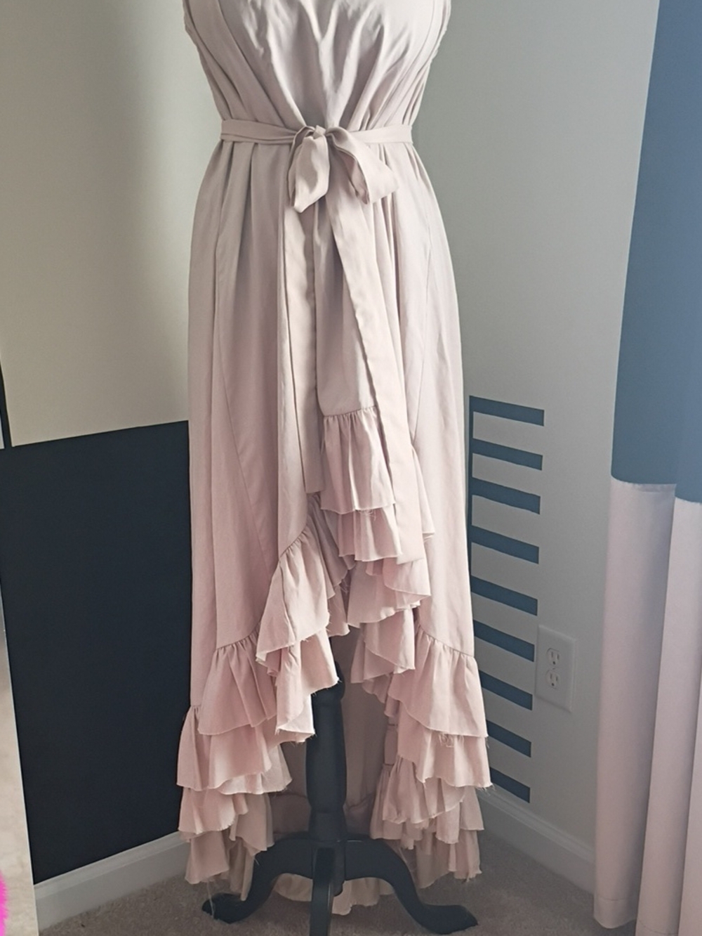 VENUS Beige Ruffle High-Low Dress - Picture 1 of 5